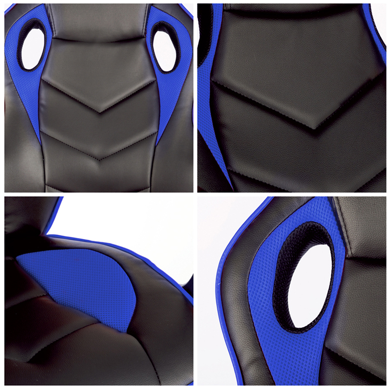 Кресло игровое Helmi HL-S07 "Boost", экокожа/ткань черная/синяя