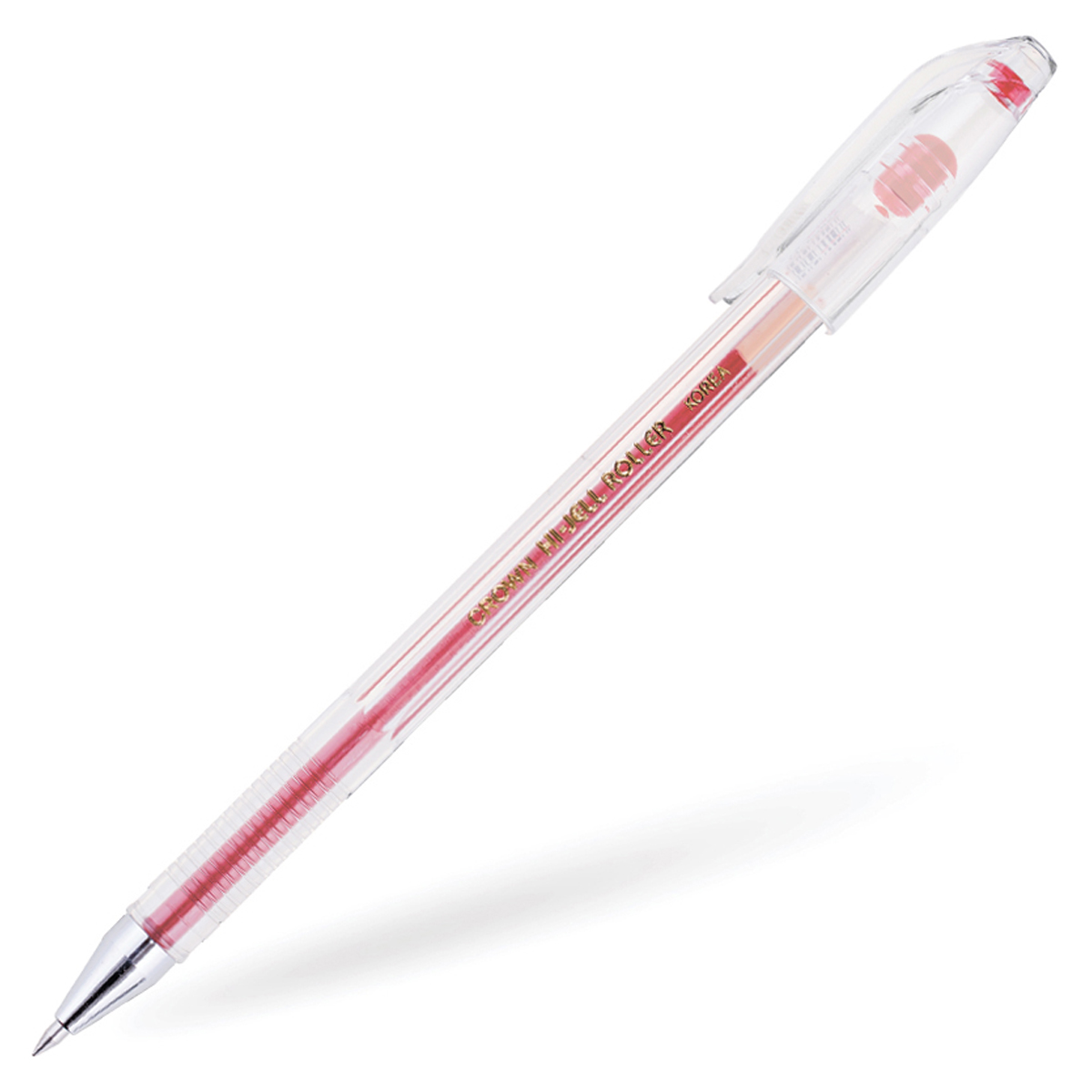 Ручка гелевая Crown "Hi-Jell" красная 0,5мм, штрих-код
