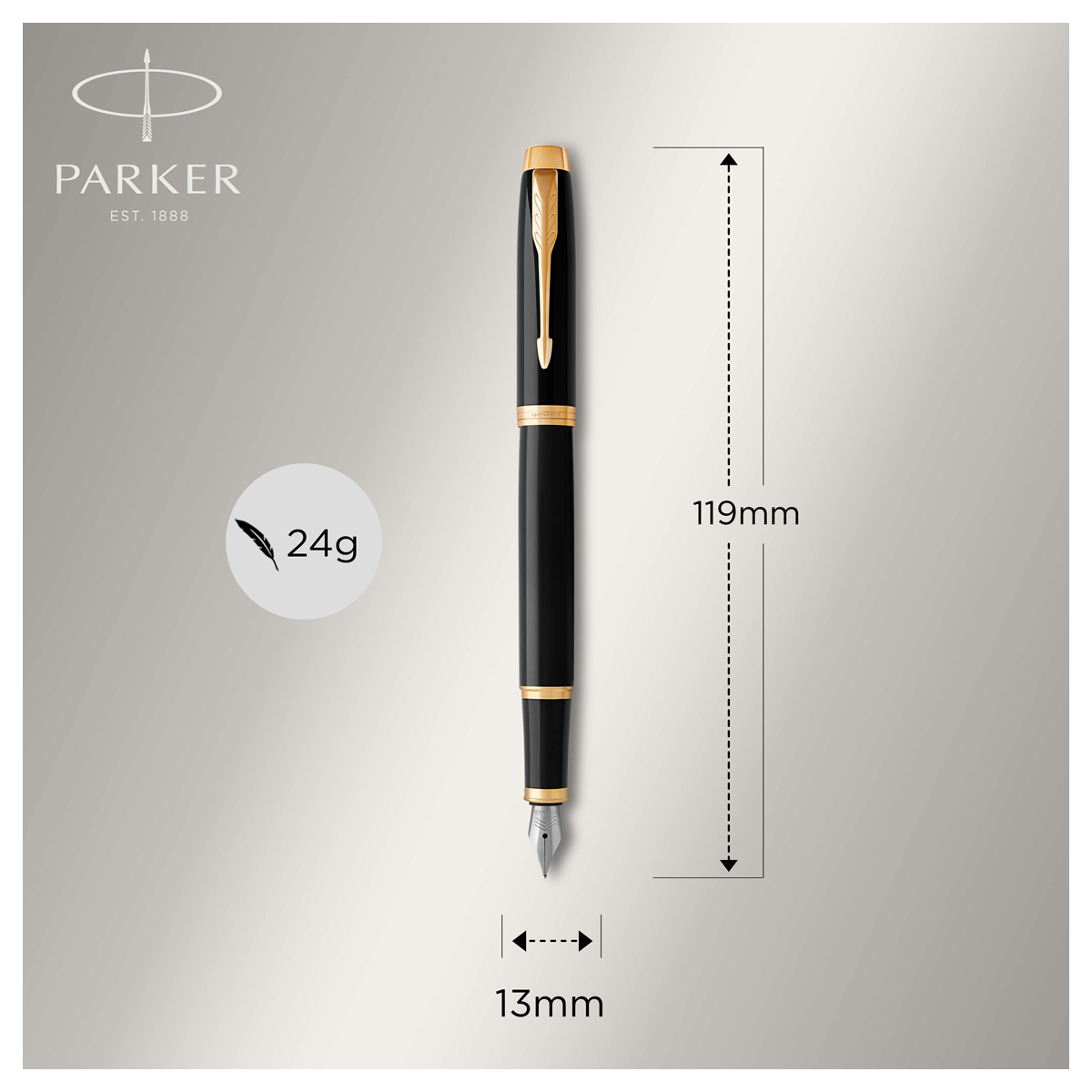 Ручка перьевая Parker "IM Black GT" синяя, 0,8мм, подарочная упаковка