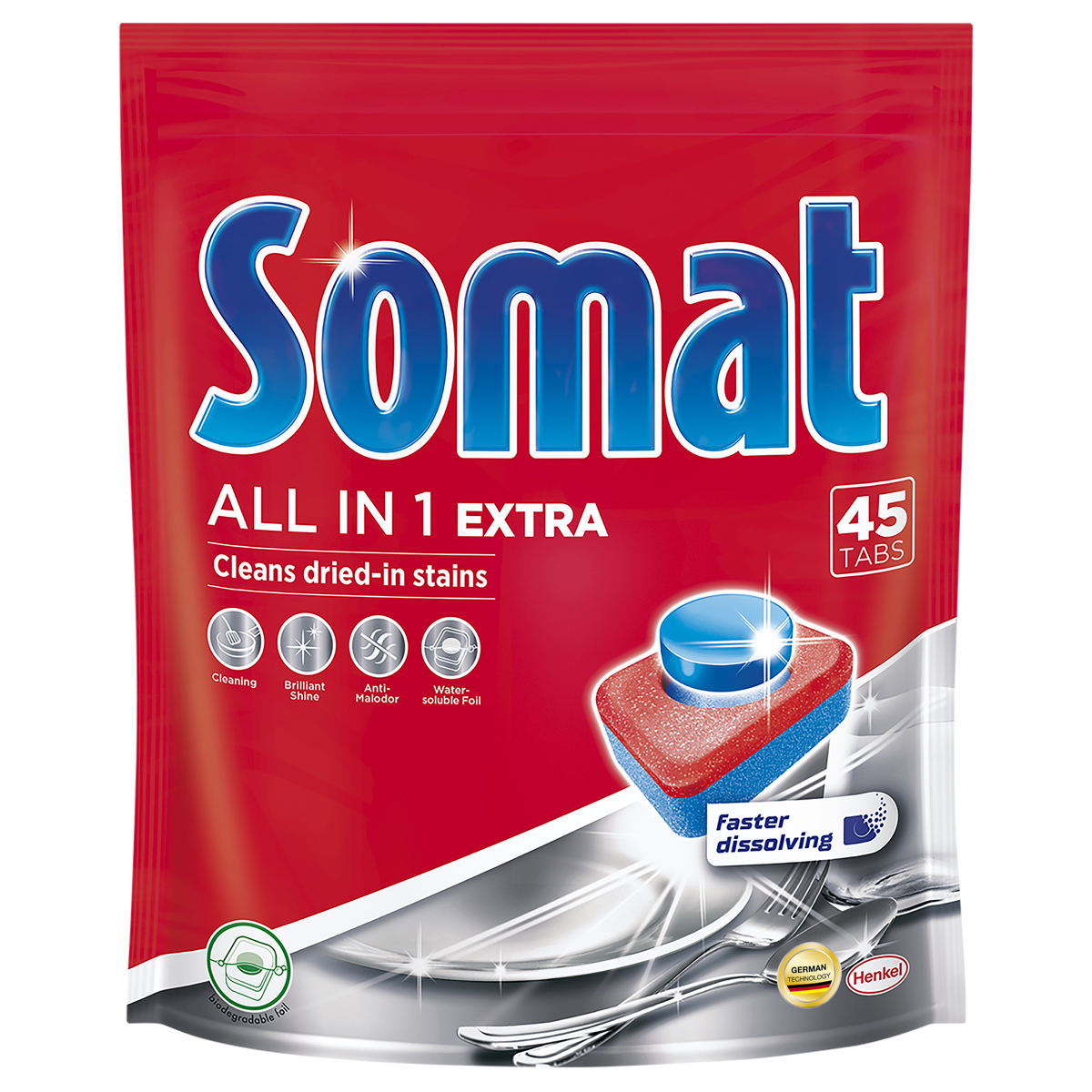 Таблетки для посудомоечных машин Сомат "All in 1 Extra", 45шт.