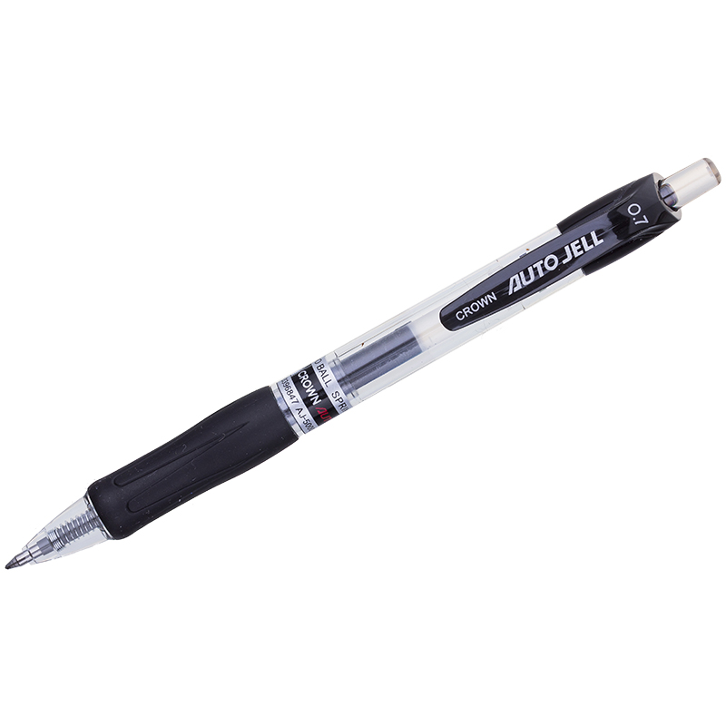 Ручка гелевая автоматическая Crown "CEO Jell" черная, 0,7мм, грип