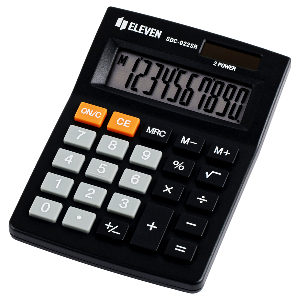 Калькулятор настольный Eleven SDC-022SR, 10 разрядов, двойное питание, 88*127*23мм, черный