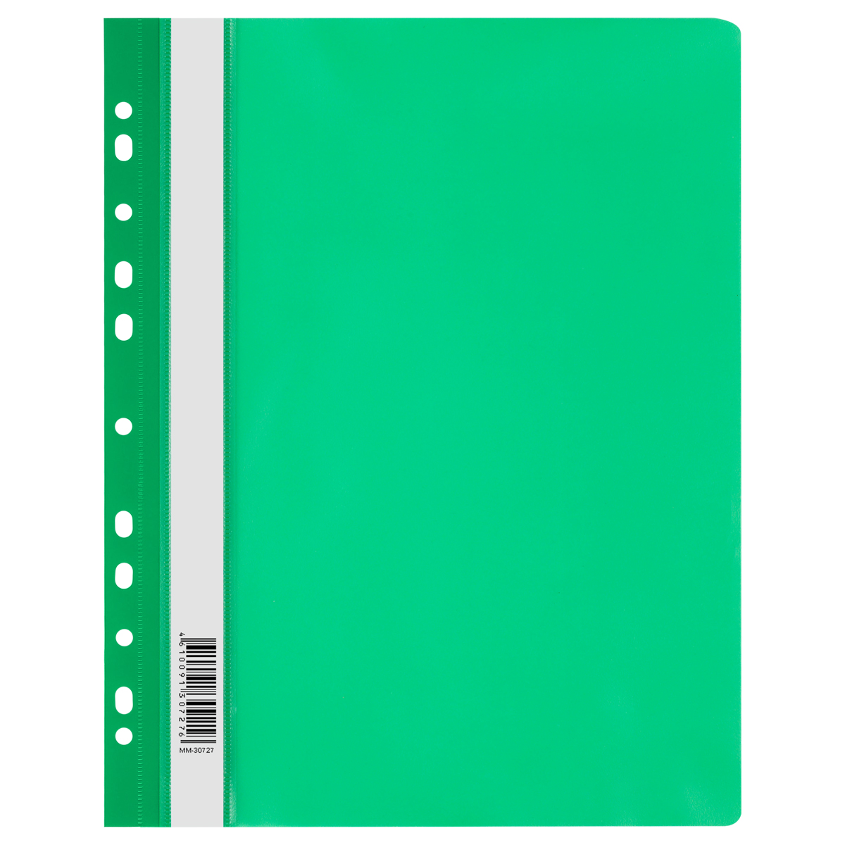 Папка-скоросшиватель пластик. перф. СТАММ А4, 120мкм, зеленая с прозр. верхом