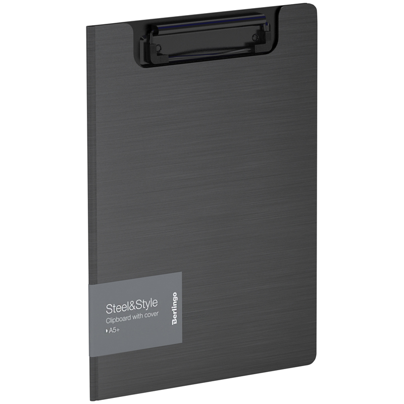 Анонс-изображение товара папка-планшет с зажимом berlingo "steel&style" a5+, 1800мкм, пластик (полифом), черная, ppf_94001