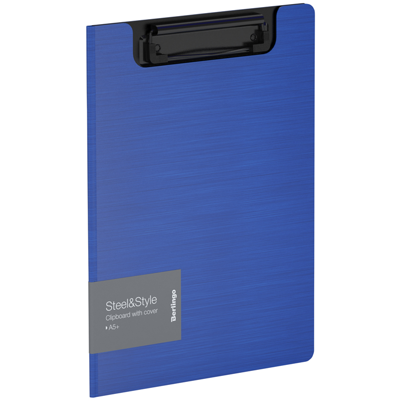 Анонс-изображение товара папка-планшет с зажимом berlingo "steel&style" a5+, 1800мкм, пластик (полифом), синяя, ppf_94002