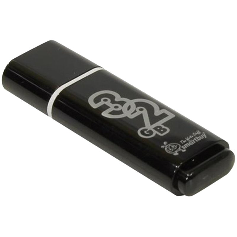 Память Smart Buy "Glossy"  32GB, USB 2.0 Flash Drive, черный