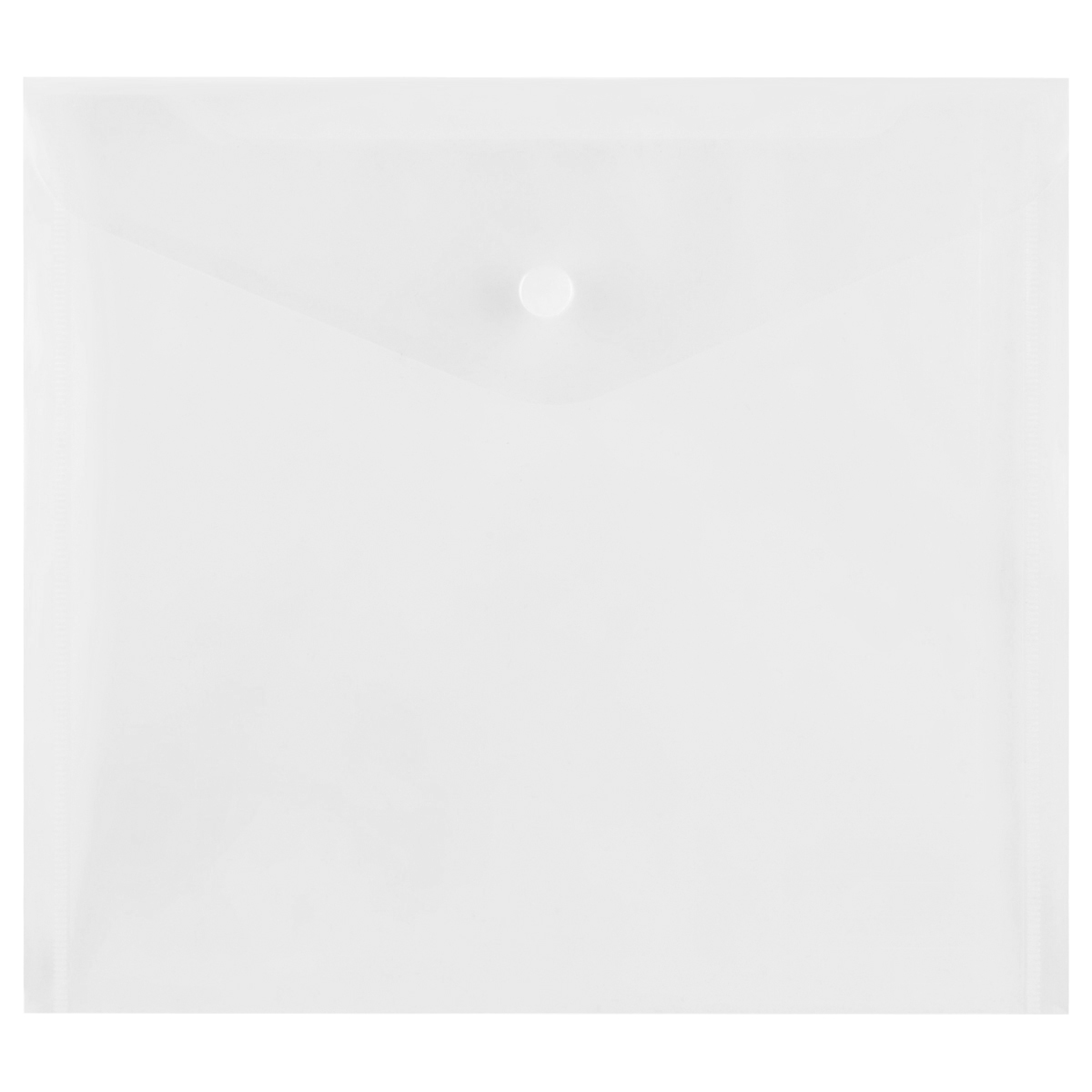 Папка-конверт на кнопке СТАММ А5+, 150мкм, пластик, прозрачная, бесцветная
