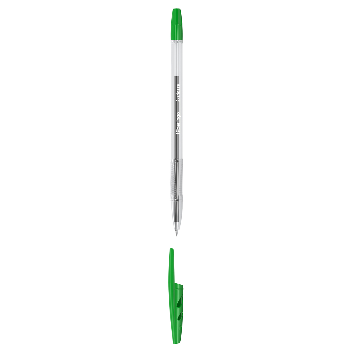 Ручка шариковая Berlingo "Tribase" зеленая, 1,0мм