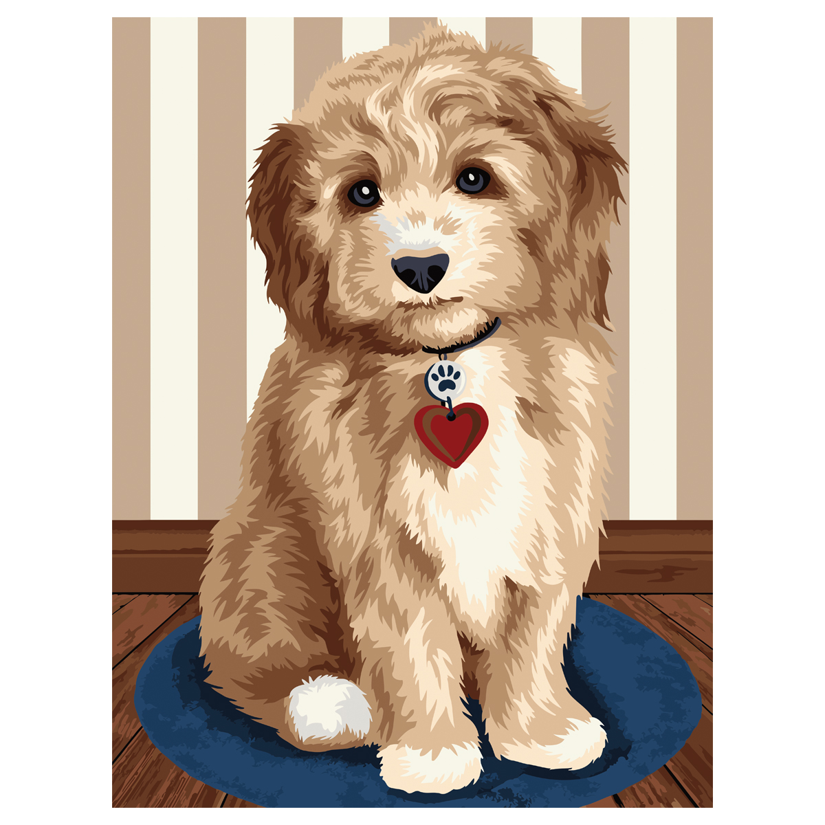 Картина по номерам на картоне ТРИ СОВЫ "Любимый щенок", 30*40, с акриловыми красками и кистями