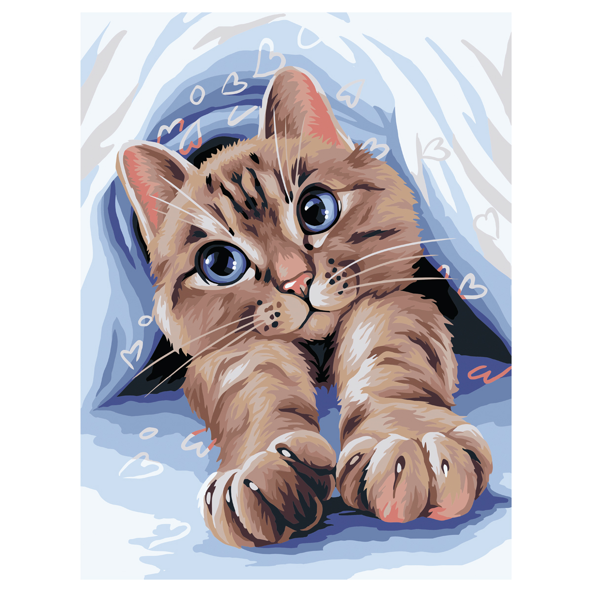 Картина по номерам на картоне ТРИ СОВЫ "Кошачье утро", 30*40, с акриловыми красками и кистями