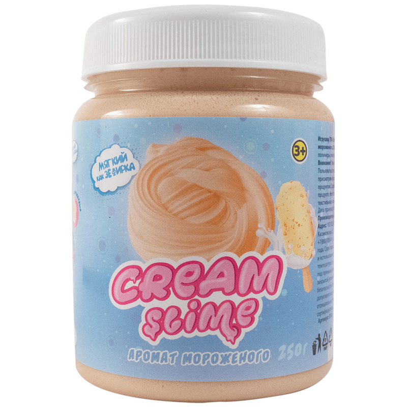 Слайм Cream-Slime, кремовый, с ароматом мороженого, 250мл