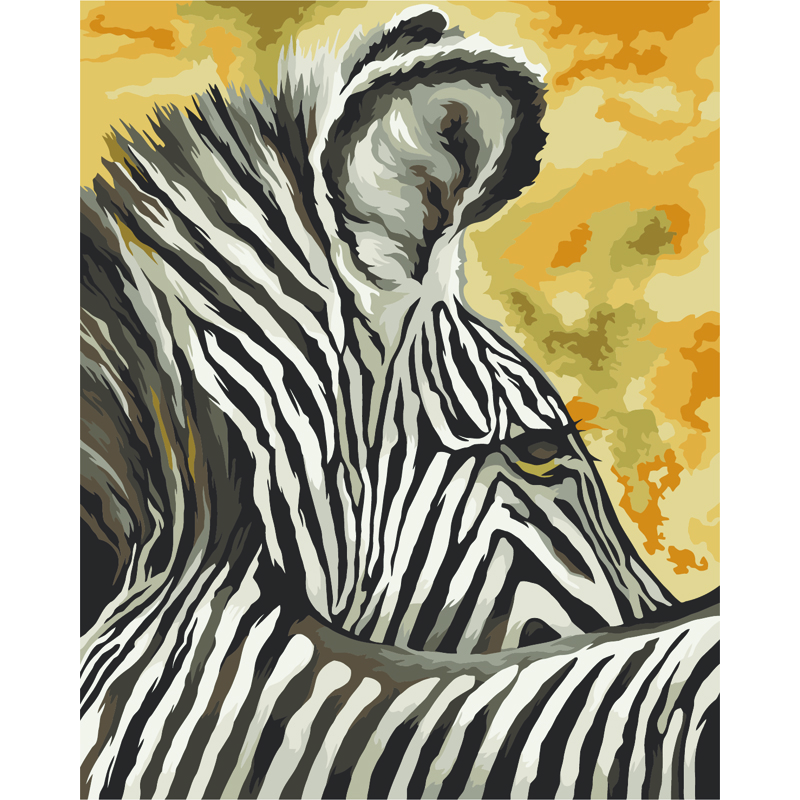 Картина по номерам на холсте ТРИ СОВЫ "Зебра", 40*50, с акриловыми красками и кистями