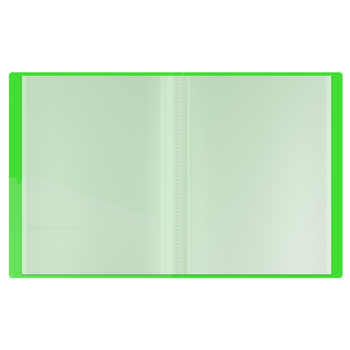 Папка с 40 вкладышами Berlingo "Neon", 24мм, 1000мкм, зеленый неон, с внутр. карманом