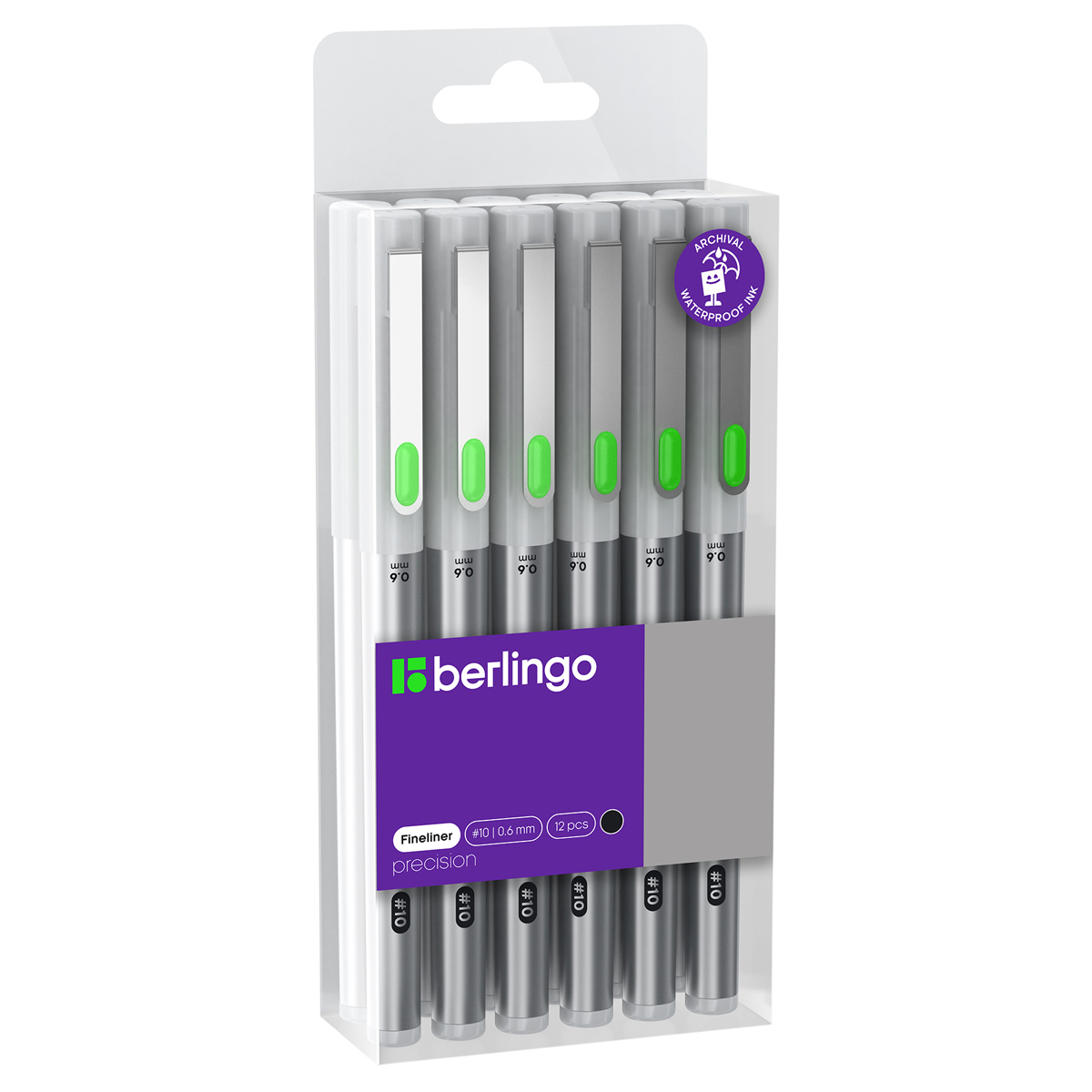 Ручка капиллярная Berlingo "Precision" черная, #10, 0,6мм