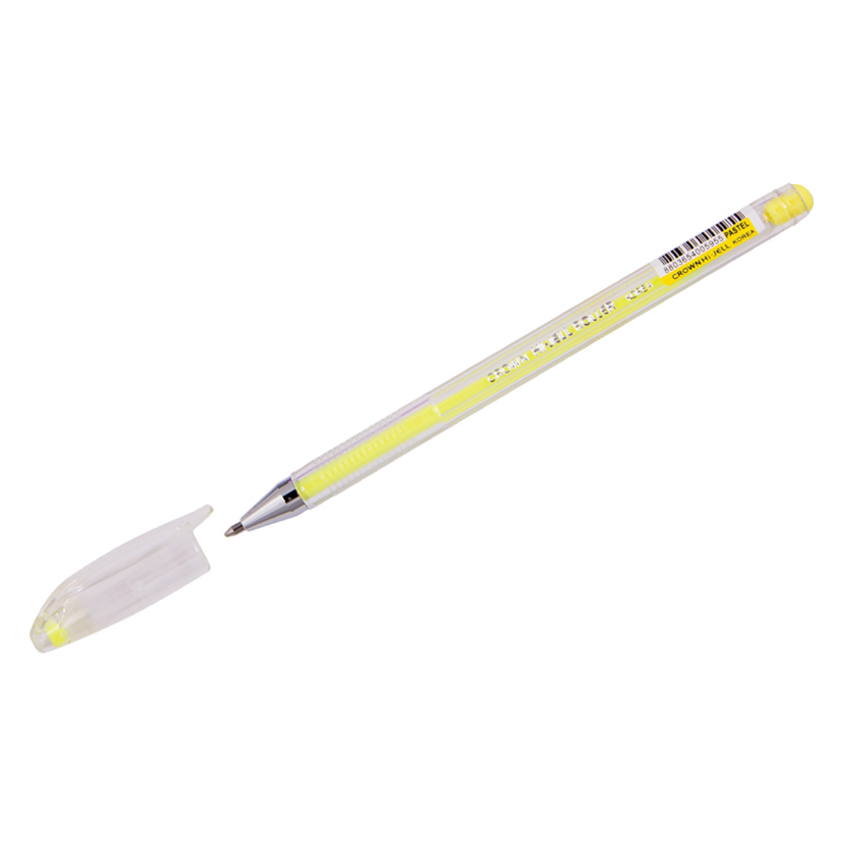 Ручка гелевая Crown "Hi-Jell Pastel" желтая пастель, 0,8мм