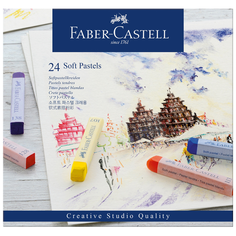 Пастель Faber-Castell "Soft pastels", 24 цвета, картон. упаковка