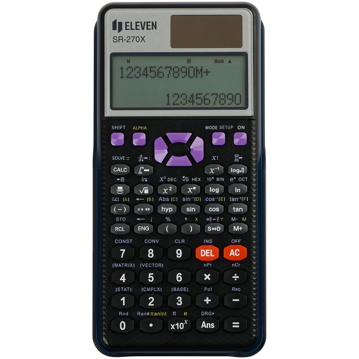 Калькулятор научный Eleven SR-270X, матричный дисплей, 417 функций, двойное питание, 81*165*16 мм, ч