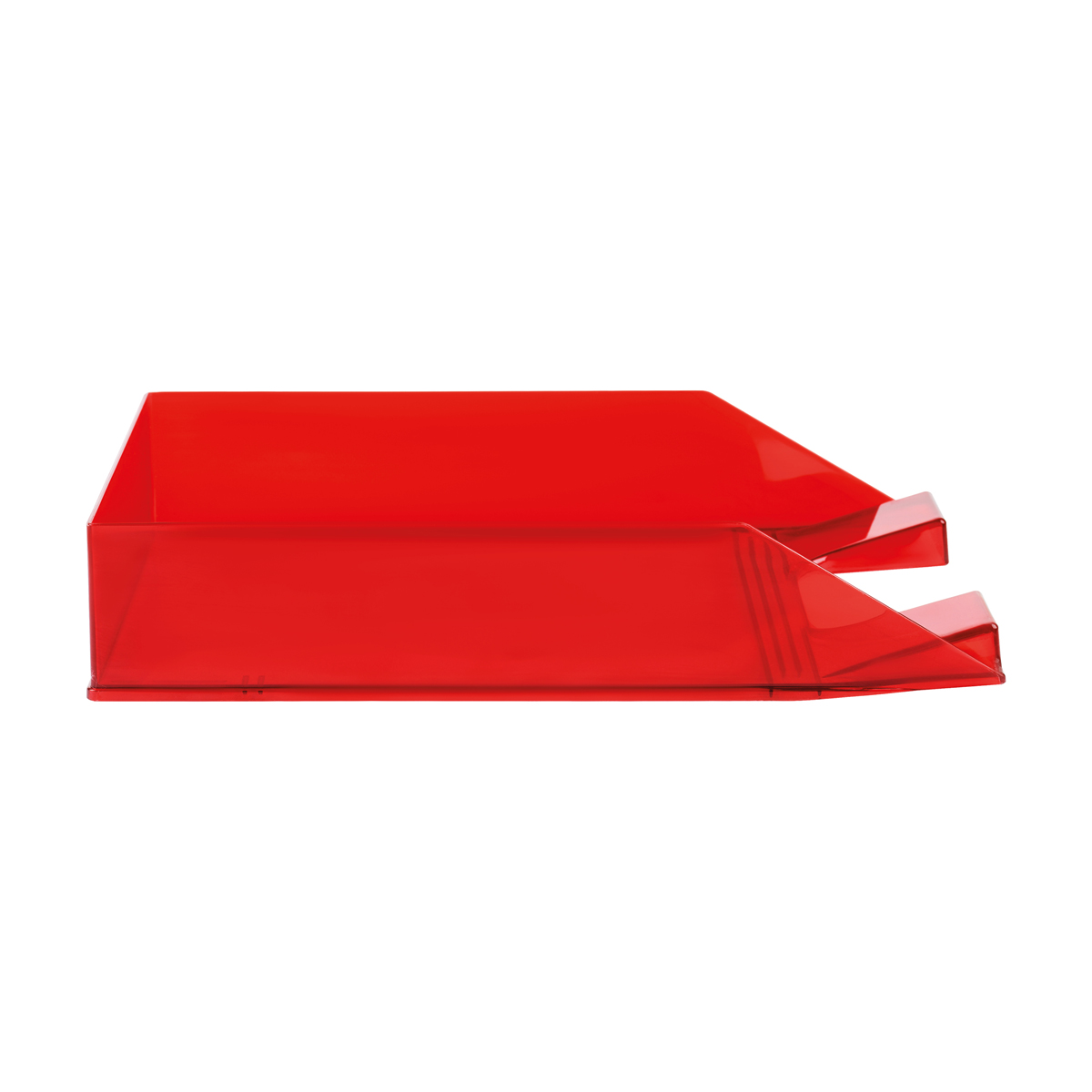Лоток для бумаг горизонтальный СТАММ "Фаворит", тонированный красный