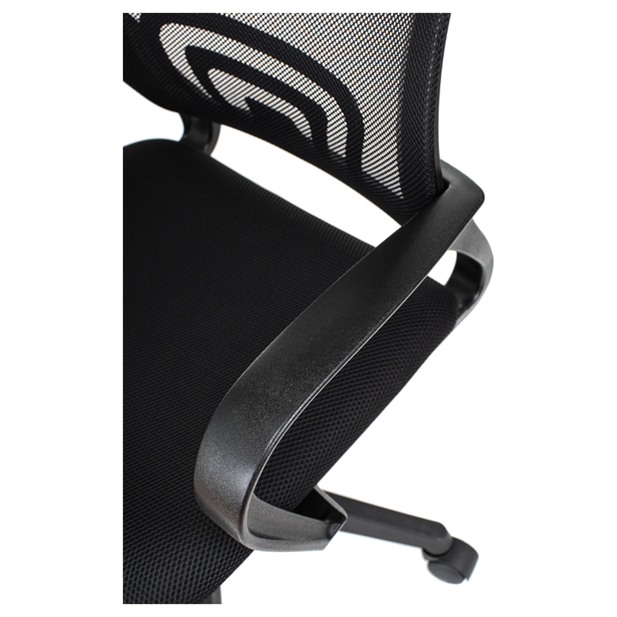 Кресло оператора Helmi HL-M95 R (695) "Airy", спинка сетка черная/сиденье ткань TW черная, пиастра