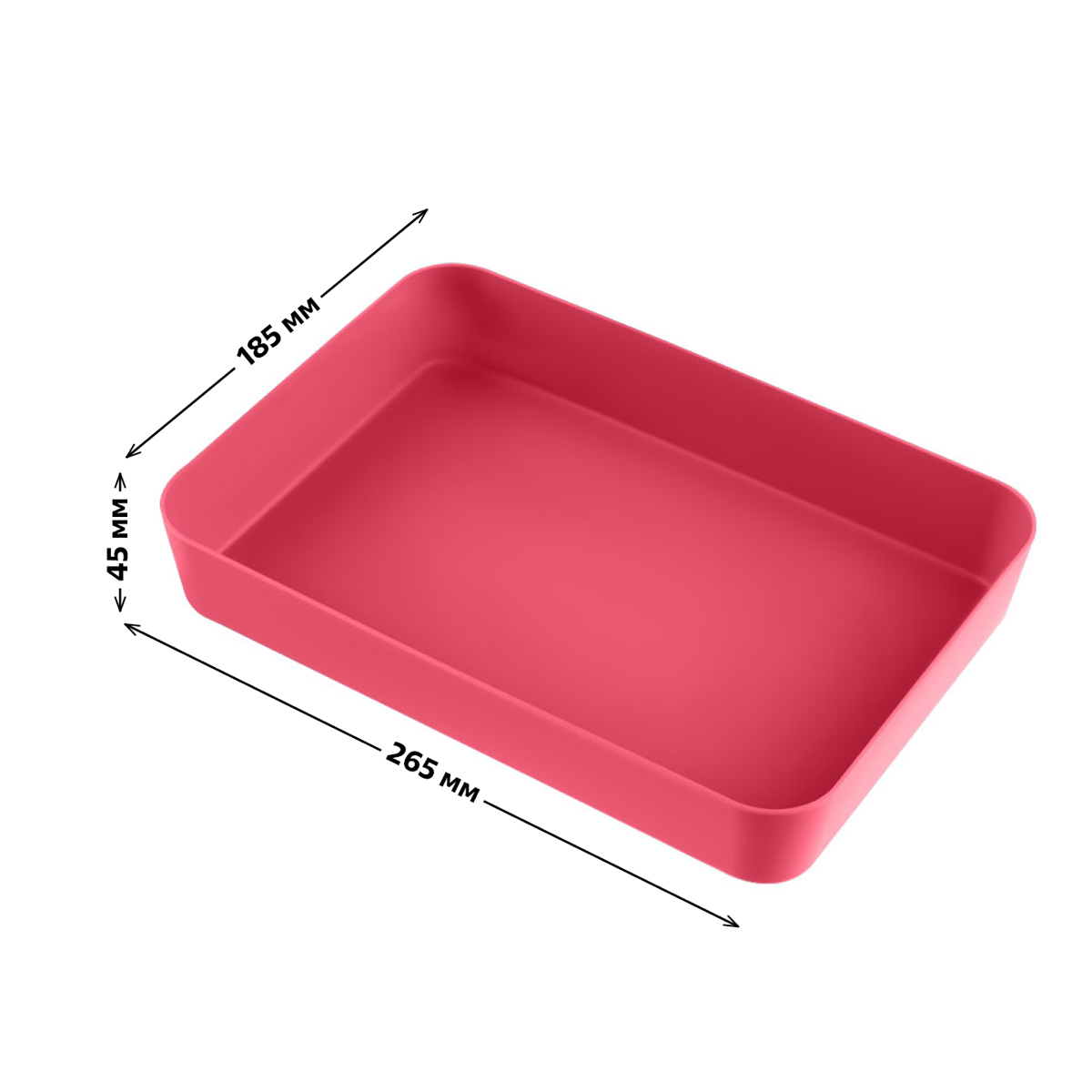 Лоток для канцелярских принадлежностей СТАММ, 18,5*26,5*4,5см, полипропилен, розовый Neon