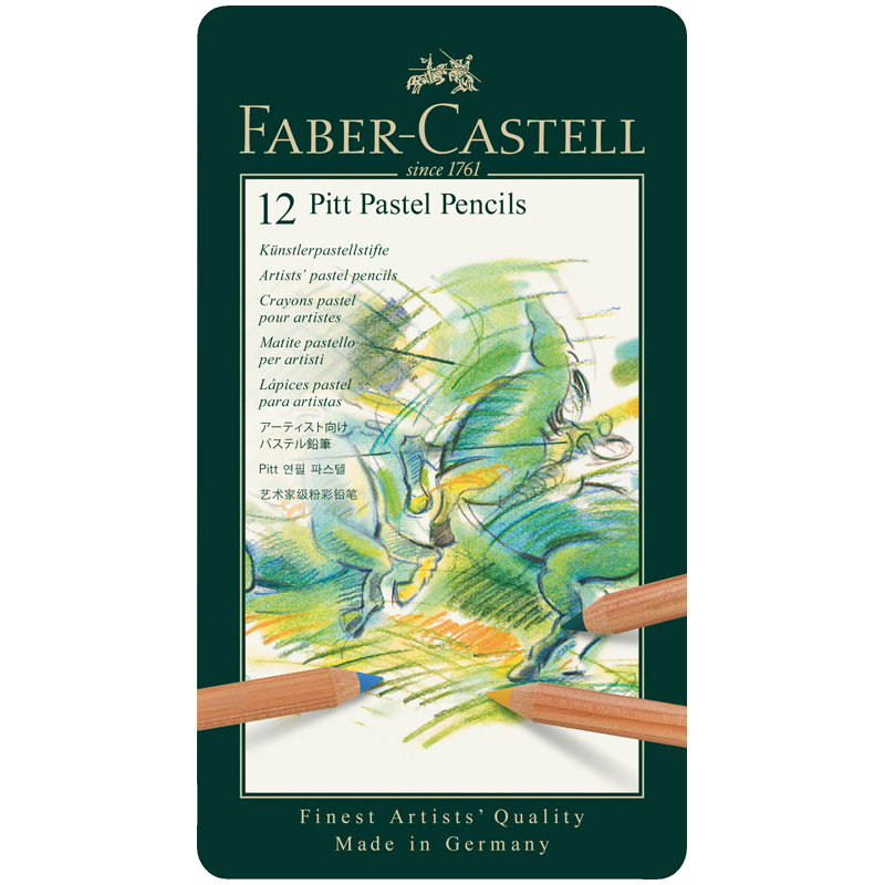 Пастельные карандаши Faber-Castell "Pitt Pastel", 12цв., метал. коробка