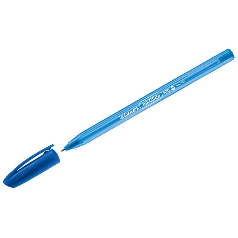 Ручка шариковая Luxor "InkGlide 100 Icy" синяя, 0,7мм, трехгран.