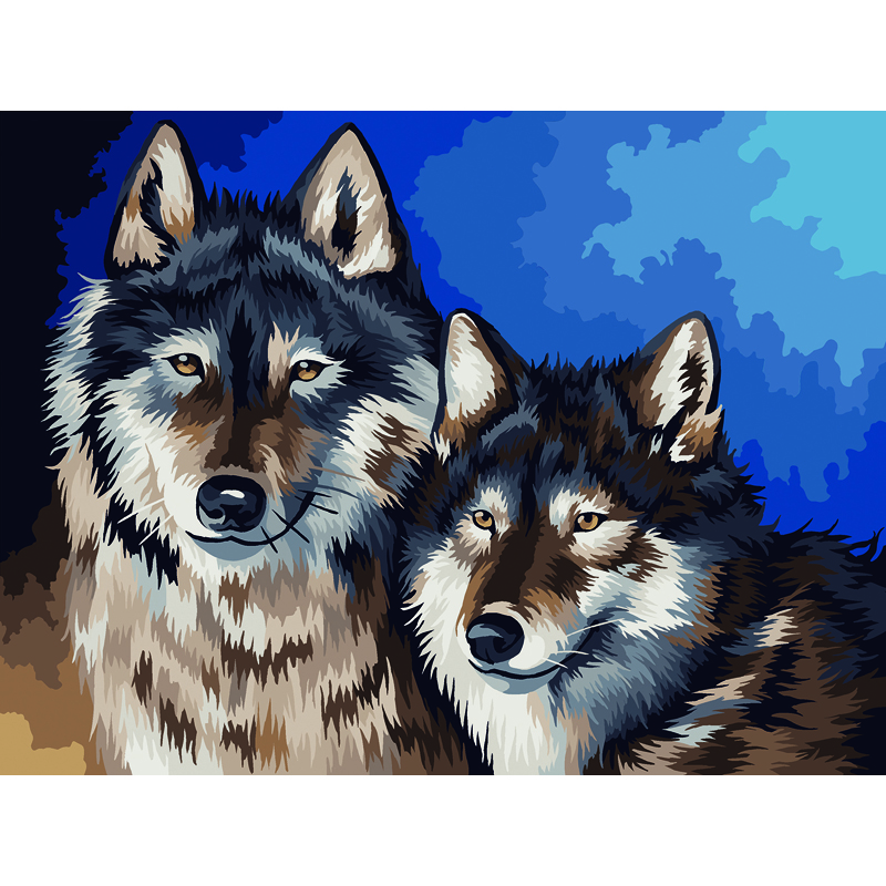 Картина по номерам на холсте ТРИ СОВЫ "Волки", 30*40, с акриловыми красками и кистями