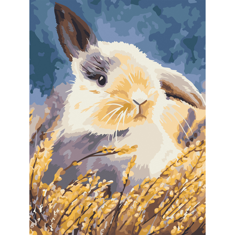 Картина по номерам на холсте ТРИ СОВЫ "Кролик", 30*40, с акриловыми красками и кистями