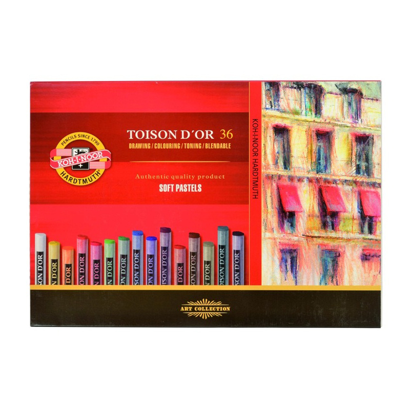 Пастель художественная Koh-I-Noor "Toison D`or", 36 цветов, картон. упаковка