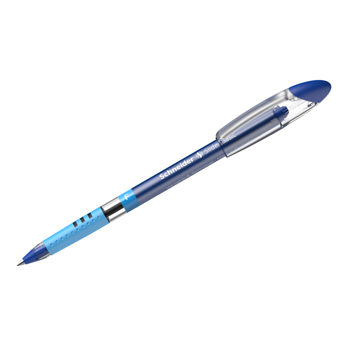 Ручка шариковая Schneider "Slider Basic" синяя, 0,8мм, грип