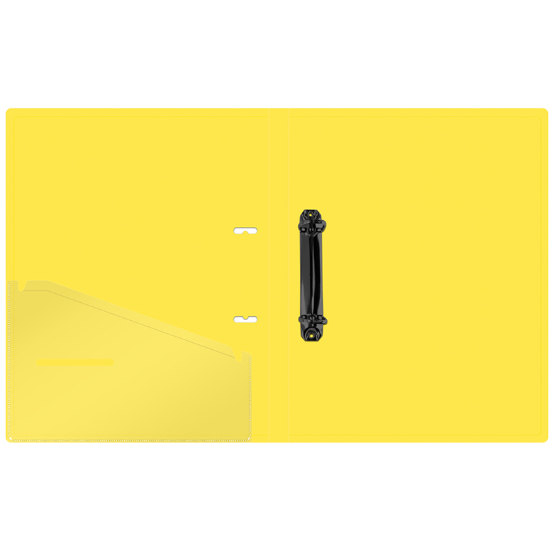 Папка на 2 кольцах Berlingo "Soft Touch", 24мм, 700мкм, желтая, D-кольца, с внутр. карманом