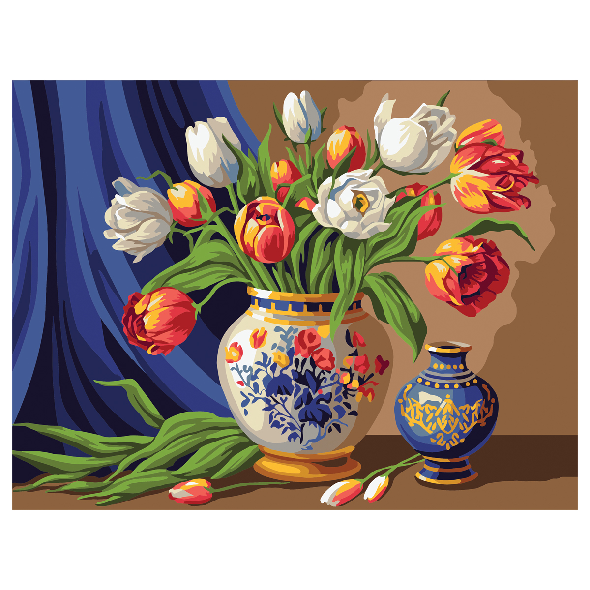 Картина по номерам на холсте ТРИ СОВЫ "Тюльпаны в вазе", 30*40, с акриловыми красками и кистями
