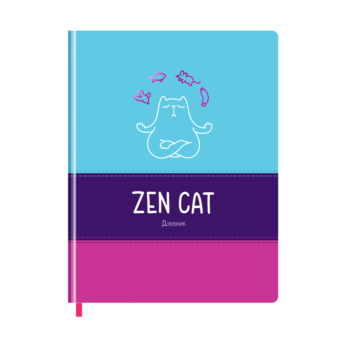 Дневник 1-11 кл. 48л. (твердый) BG "Zen cat", комбинированная иск. кожа, полноцветная печать, тиснение фольгой, ляссе