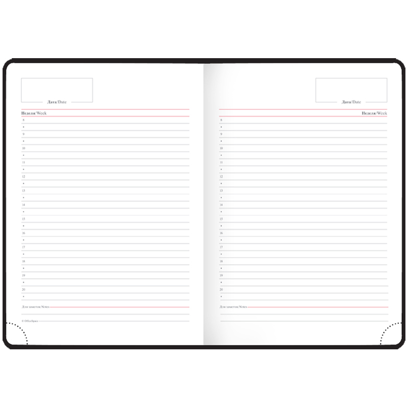 Ежедневник недатированный, А5, 136л., кожзам, OfficeSpace "Nebraska", бордовый