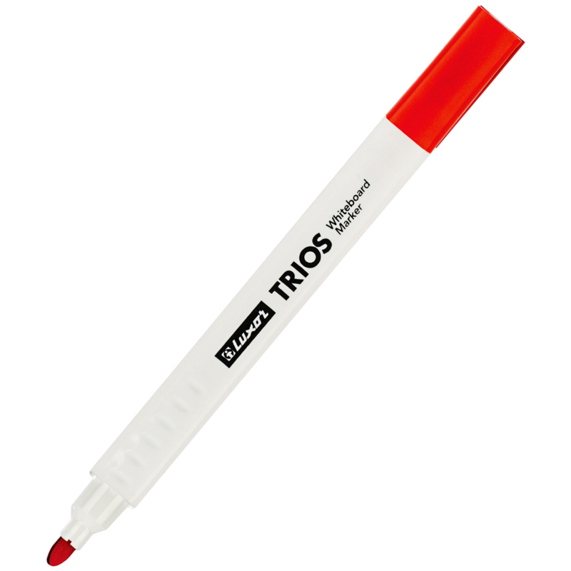 Маркер для белых досок Luxor "Trios" красный, пулевидный, 2.5мм