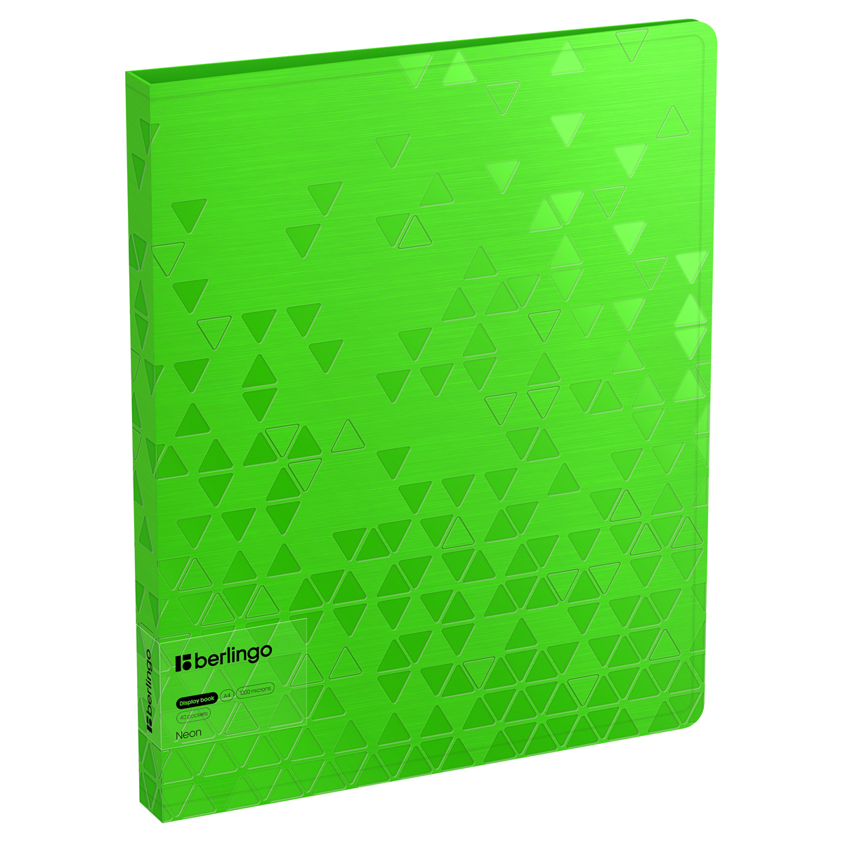 Папка с 40 вкладышами Berlingo "Neon" А4, 24мм,  1000мкм, зеленый неон, с внутр. карманом
