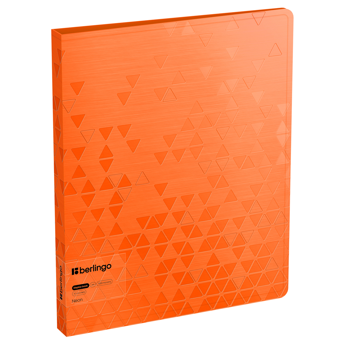 Папка с 40 вкладышами Berlingo "Neon" А4, 24мм,  1000мкм, оранжевый неон, с внутр. карманом