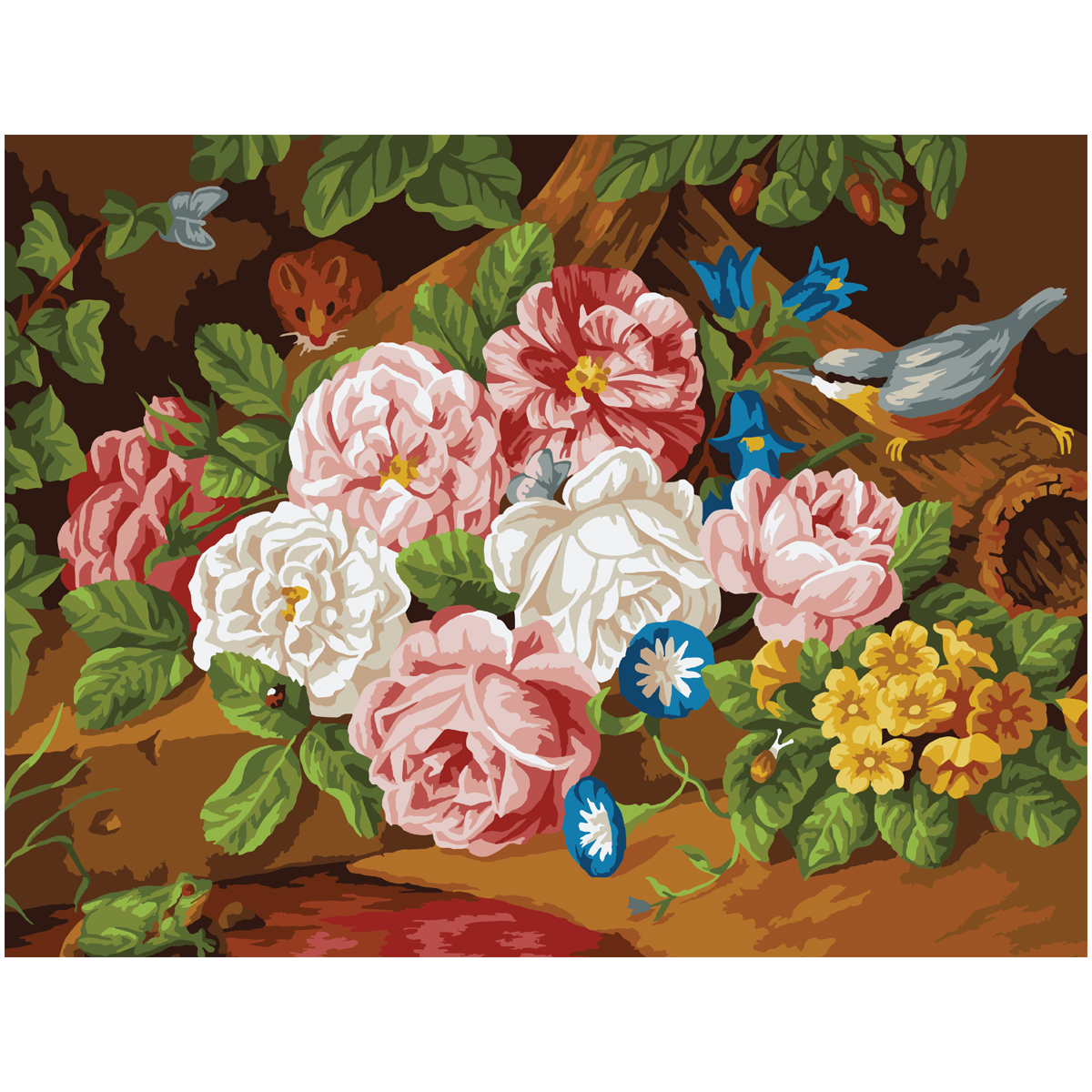 Картина по номерам на холсте ТРИ СОВЫ "Пышный букет роз", 40*50, с акриловыми красками и кистями