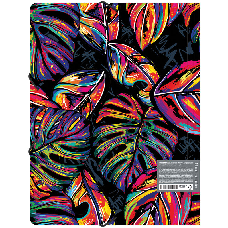 Папка на резинке Berlingo "Neon Paradise" А4, 600мкм, с рисунком