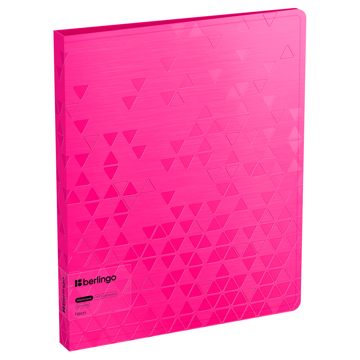 Папка с 60 вкладышами Berlingo "Neon" А4, 30мм, 1000мкм, розовый неон, с внутр. карманом