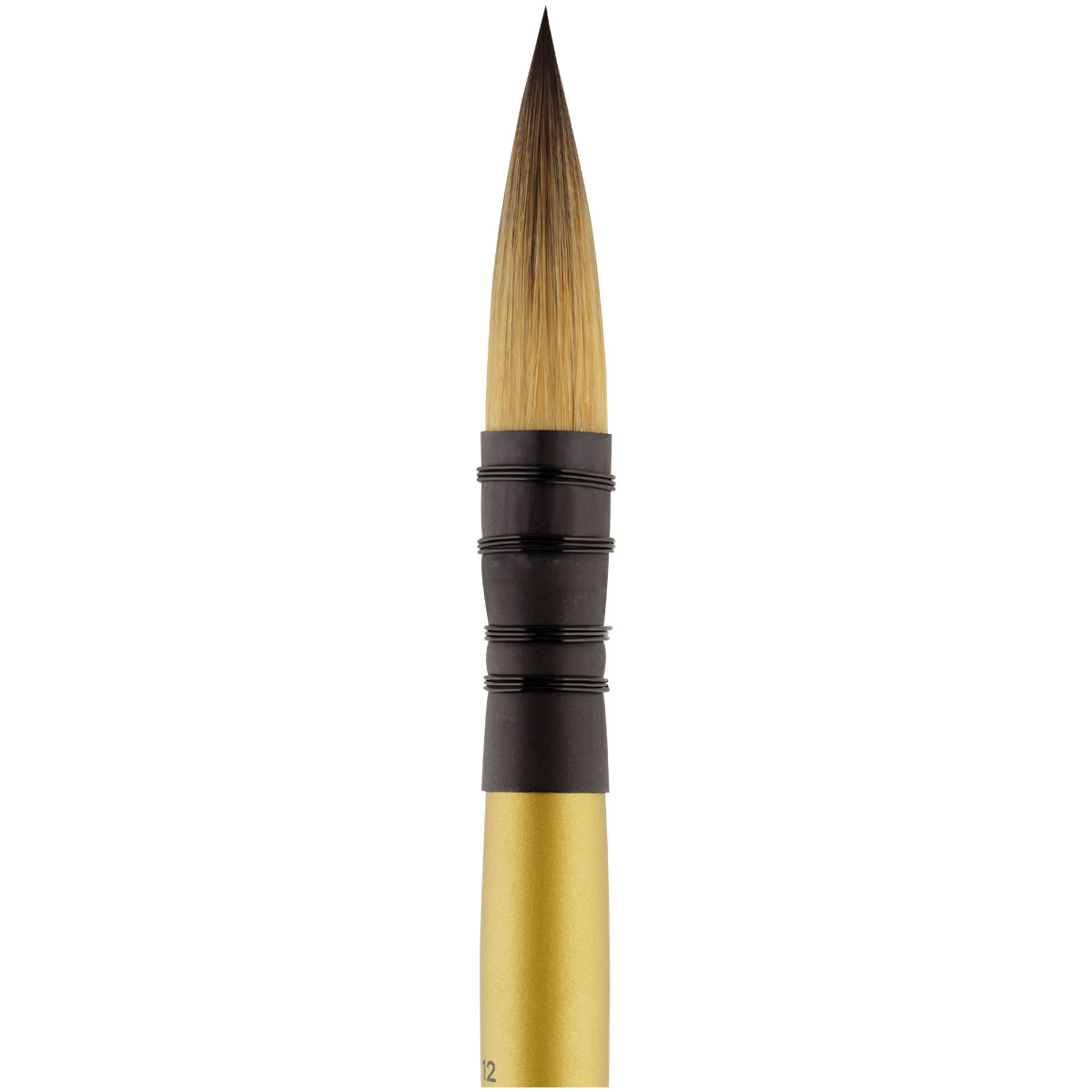 Кисть художественная синтетика Гамма "GOLD BRUSH", круглая №12, французское крепление, короткая ручк