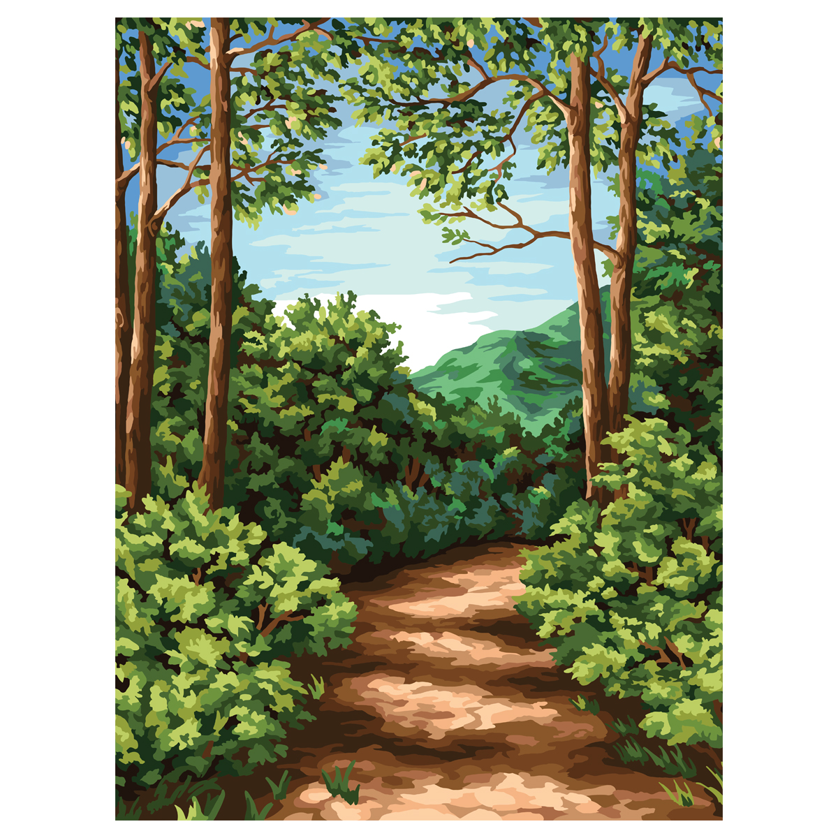 Картина по номерам на холсте ТРИ СОВЫ "Лесная тропа", 40*50, с акриловыми красками и кистями