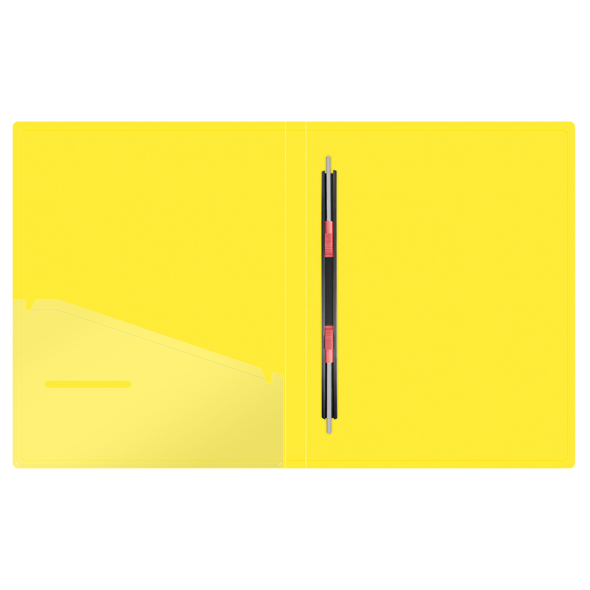 Папка с пружинным скоросшивателем Berlingo "Neon", 17мм, 1000мкм, желтый неон, с внутр. карманом
