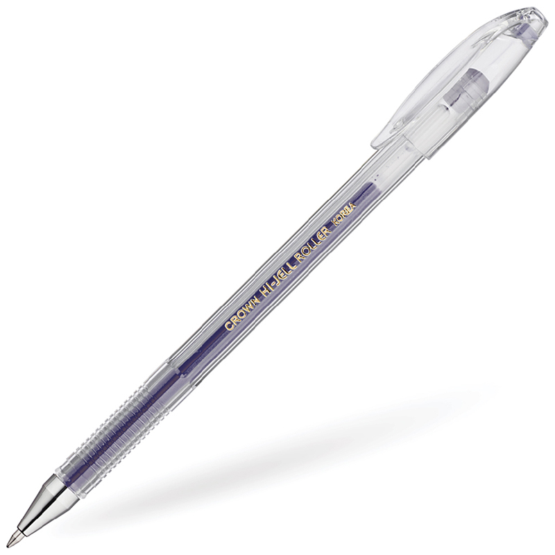 Ручка гелевая Crown "Hi-Jell" синяя, 0,5мм, штрих-код
