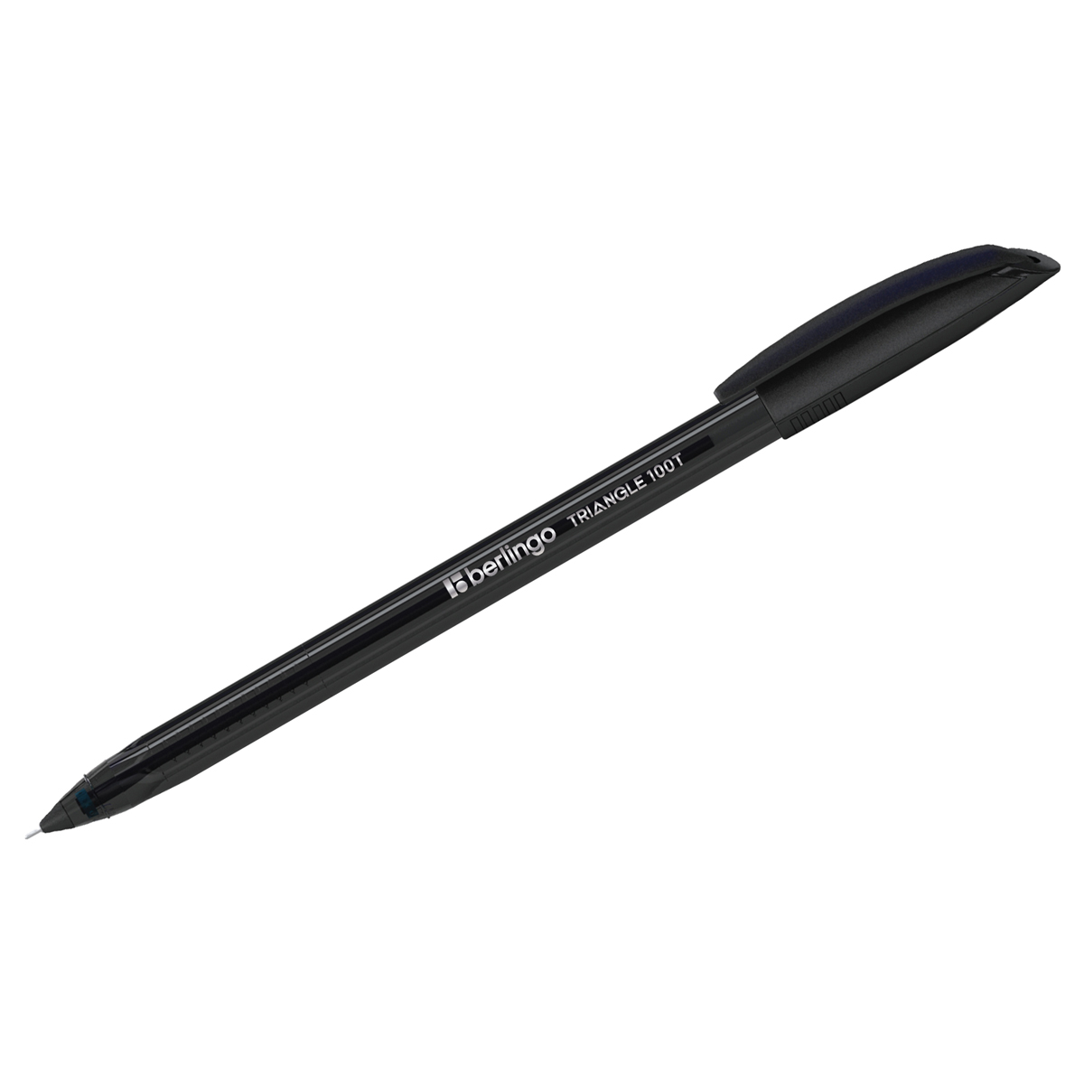 Ручка шариковая Berlingo "Triangle 100T" черная, 0,7мм, трехгран., игольчатый стержень