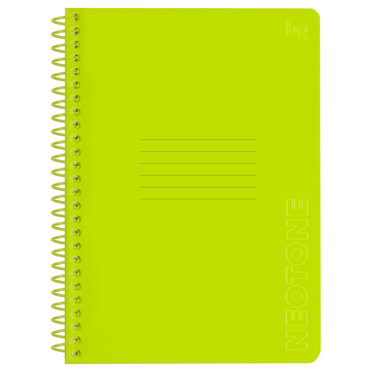 Тетрадь 48л., А5, клетка на пластиковом гребне, BG "Neon. Yellow", пластиковая обложка