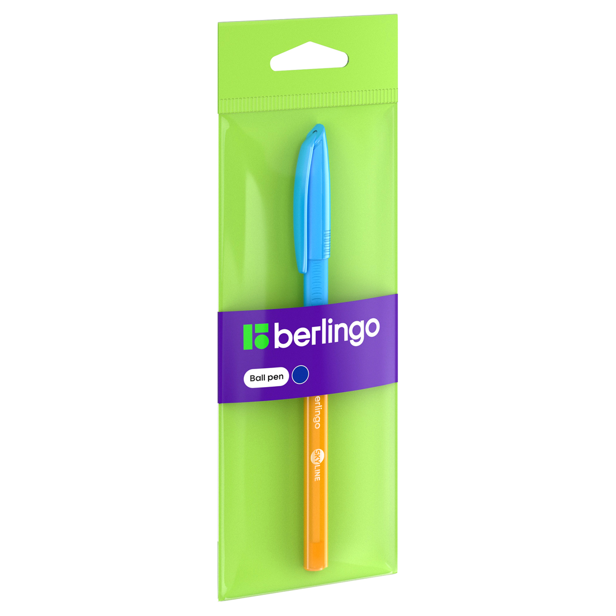 Ручка шариковая Berlingo "Skyline" светло-синяя, 0,7мм, игольчатый стержень, грип, пакет