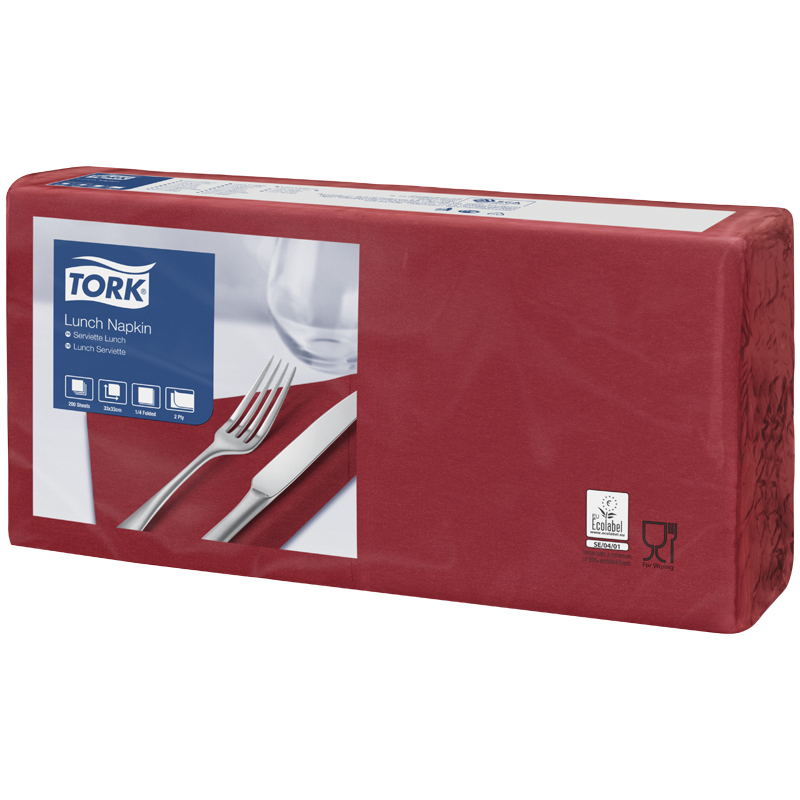 Салфетки tork big pack, 33x32.6, 200шт 2-сл, бордо, 477213 (5010195400245)