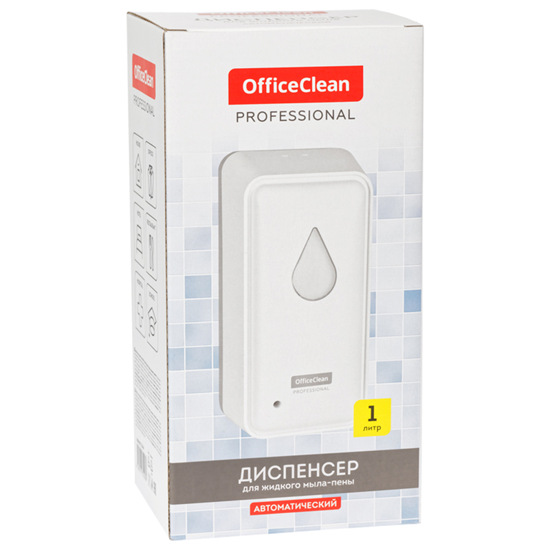 Диспенсер для жидкого мыла OfficeClean Professional, сенсорный, белый, наливной, пенный, 1л