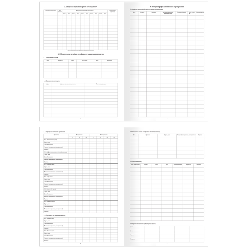 Медицинская карта ребенка форма no 026 у 2000